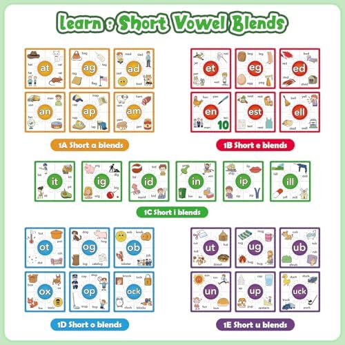 Edulok Phonics Puzzle Games, Spelling Games, Phonics Flash Cards, Sight Word Flash Cards for Toddlers, Learning Educational Toys, Kids Preschool Learning Activities, Homeschool Supplies, Learn to Read - Image 3
