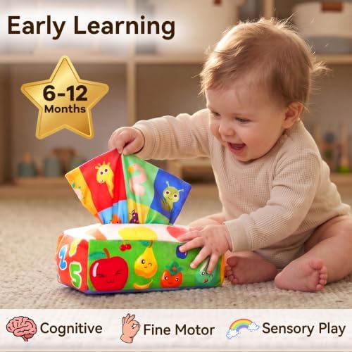 Yeeeasy Baby Tissue Box Toy, Montessori Sensory Toy for Boys&Girls - Image 3