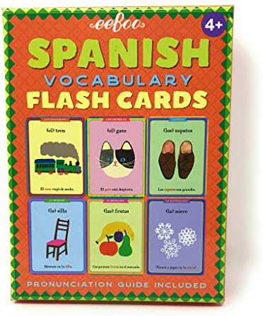 eeBoo: Spanish Vocabulary Flash Cards, Learn Spanish, Imaginative Problem Solving, Educational Games that Cultivates Conversation, Socialization, and Skill-Building, Perfect for Ages 4 and up by eeBoo