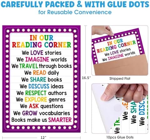FaCraft Reading Posters for Classroom - Educational Poster Colorful Classroom Decorations for Elementary Motivational Reading Corner Bulletin Board Set for Preschool Kindergarten Homeschool Wall Decor - Image 5