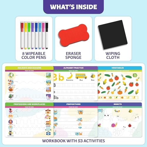 Preschool Workbook, 53 Learning Activities, Educational Kids Toy Ages 3-5 - Image 2