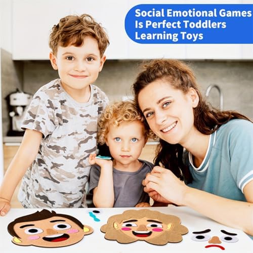 1Set Emotion Learning Felt Board Set for Kids, Montessori Sensory Toys, Interactive Storytelling Kit with 6 Facial Expressions, Early Education Tool for Toddlers - Image 6