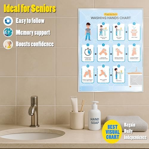 Washing Hands Chart Step by Step Laminated 9x12 Inch for Children Self Care Visual Chart Ideal for Special Needs and Autism (Washing Hands Chart - English) - Image 4
