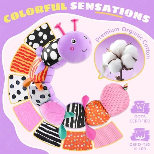 AWOTOY Baby Toys 6-12 Months Music Caterpillar Stuffed Animals Infant Toys - Image 5