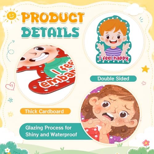 Funrous 10 Pieces Recognition Lacing Cards for Over Age of 6 Kids, Emotion - Image 4