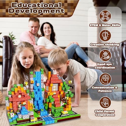 Magneverse 150 PCS Magnetic Blocks - Forest Village Building Block for Kids Ages 4-8, Magnetic Cubes for Boys Girls, STEM Educational Stacking Magnet Toy for 3 4 5 6 7 8 9 10 11 12 Birthday Gifts - Image 6