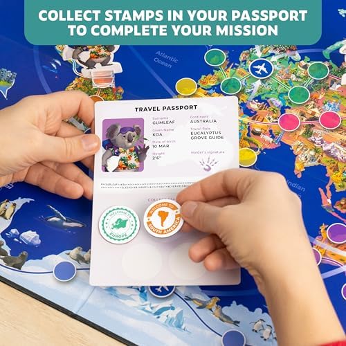 Stamp It! World Tour, Educational Map Geography Board Game for Kids 8-12 - Image 5