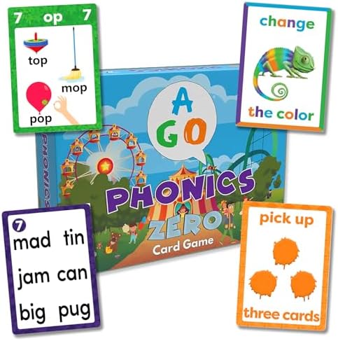 AGO Phonics Zero: Fun CVC Word Card Game & Flashcards for Kids - Fun Reading & Phonics Learning for Kindergarten & Elementary by AGO