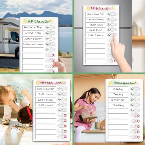 Upgraded Slider Dry Erase Chore Chart for Kids, Whiteboard Magnetic Chore Chart for 2 Kids, Reusable Morning/Bedtime Routine Chart for Kid Toddlers Teens Adult, Visual Schedule for Kid with Autism - Image 5