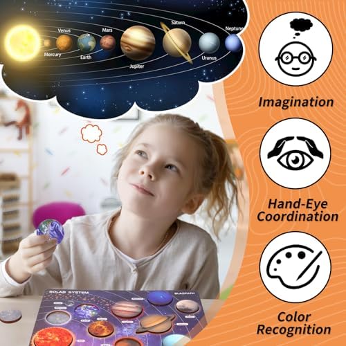 Solar System Planet Outer Space Toddler Wooden Puzzle Toys for Kids 3-5 - Image 4