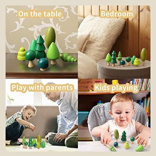 Wooden Tree Toy Pack of 8 Wood Miniature Tree Set Various Sizes Natural Wooden Trees Mini Trees for Home Decor and Crafts Garden Accessories Creative Gift for 36+ Months - Image 6