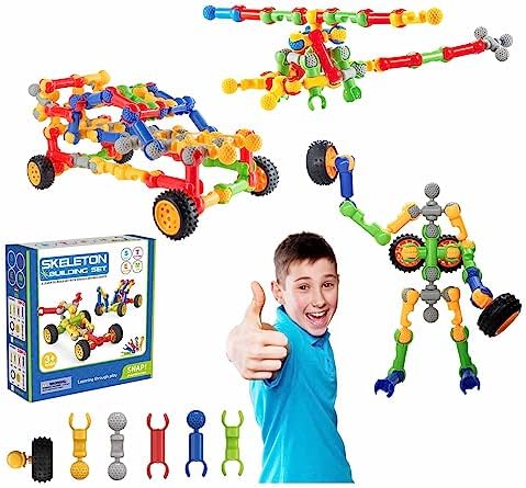 SHUNLAM Building Toys for Kids, 110 Pcs STEM Toys for Boys and Girls, Interlocking Playset for Age 3+, Kids Creative Kit (110 PCS) by SHUNLAM