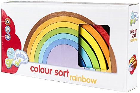 Coogam Wooden Rainbow Stacker Nesting Puzzle Blocks - Tunnel Stacking Game Building Creative Color Shape Matching Jigsaw Learning Toy Set Board Early Development for Kids Boy Girl - Image 7