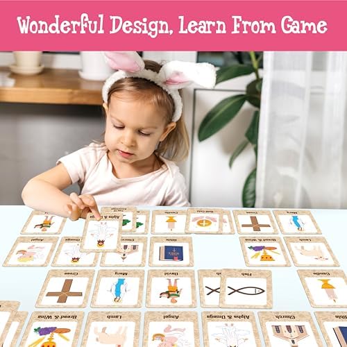 Hebayy Bible-Themed Matching Game, 80 PCS Bible Concentration Memory Cards for Christian 40 Pairs Biblical Character Cards Educational Toys for Kids, Adults - Image 4
