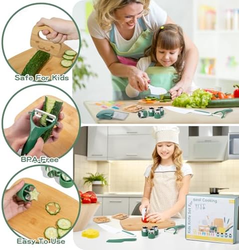 18 Pcs Montessori Kitchen Tools for Kids, Kids Cooking Sets Real - Image 4