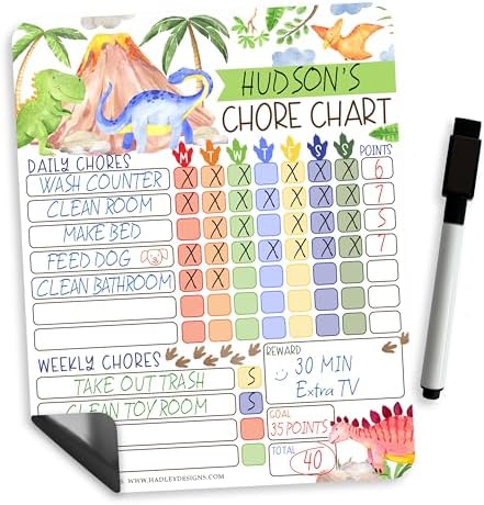 Magnetic Chore Chart for Kids Dry Erase Reward Chart for Home and Classroom by HadleyDesigns