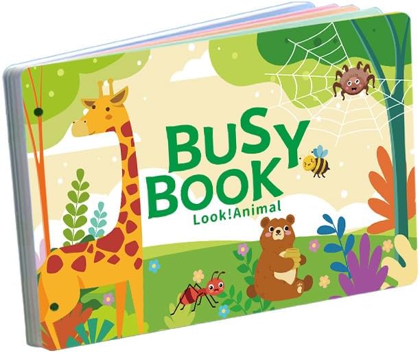 Montessori Busy Book (Animal Theme) – Preschool Learning Activities for Ages 3+, Fine Motor Skills, Travel Activity Kit, Interactive Velcro Learning Toy by BrightM%C5%8D