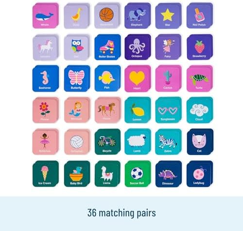 Wildkin Memory Matching Game – 36 Educational Pairs for Toddlers & Preschool - Girl - Image 3
