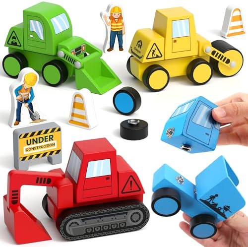 Coogam Snap Together Vehicle Toys for Toddlers, Assembly Building Game by Coogam