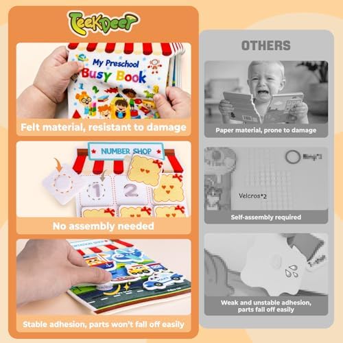 Activity Books for Toddlers 1-3|Felt Montessori Busy Book Learning Toys - Image 2