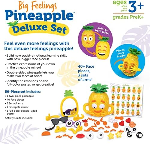 Learning Resources Big Feelings Pineapple Deluxe Set - Fine Motor Toys, Social Emotional Skills Regulation Tools for Kids, Gifts for Boys and Girls, Classroom Must Haves, Occupational Games - Image 4