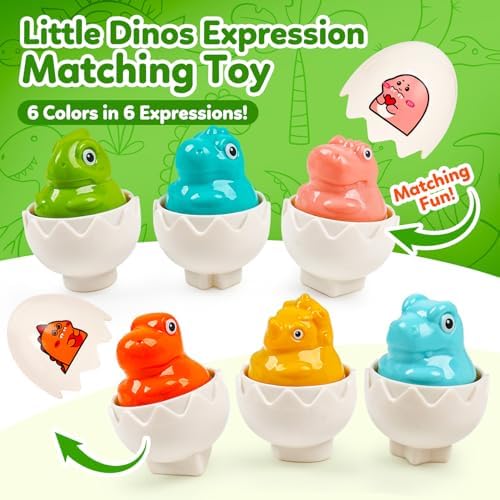Dinosaur Toys,Egg Toy for Toddlers 1-3,Montessori Sensory Early Educational Learning Shape Matching & Sorting Games Fine Motor Toys Christmas Stocking Stuffers Gifts for Boys Girls - Image 4