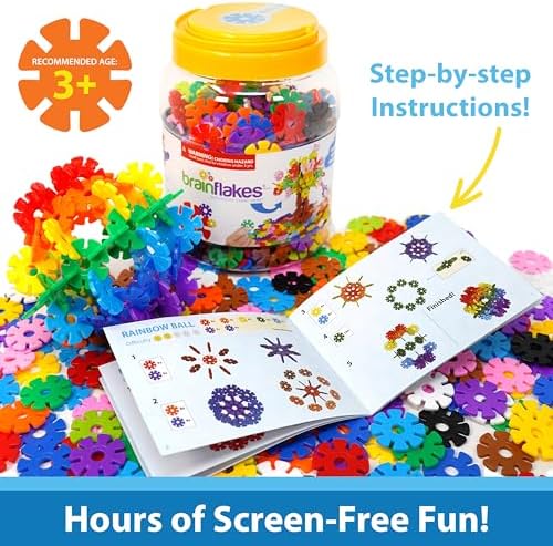 Brain Flakes 500 Piece Set, Ages 3+, Interlocking Plastic Disc Toy for Creative Building, Educational STEM Learning, Construction Block Play for Kids, Teens, Adults, Boys, and Girls - Image 2