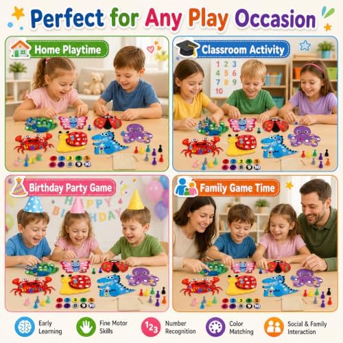 Cinrobiye Animal Counting Game for Kids, Number Matching Game 1-10 with Cute Animal Boards, Fun Educational Activity Games Set for Family Play, Party & Classroom Use - Image 7