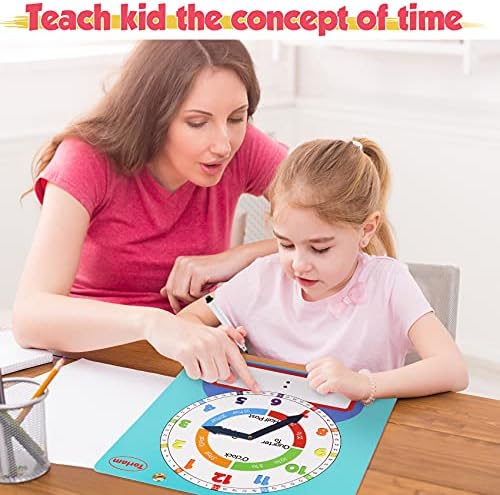 Large Magnetic Dry Erase Learning Clock for Kids Learn to Tell Time,12" Demonstration Teaching Time Practice Clock Analog Clocks with Pen, Classroom Supplies Homeschool Essentials Learning Resources - Image 3