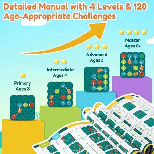 STEM Board Games Kids Toys, Maze Brain Teaser Puzzles Learning Games, Logic Road Track Building Blocks Educational Montessori Preschool Birthday Boys Girls Gifts for Kids Ages 3 4 5 6 7 8 Year Old - Image 6
