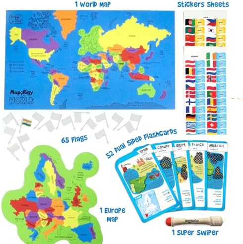 Imagimake Mapology World Map Puzzle with Flashcards for Kids 8+ Years - Image 5