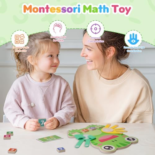 Preschool Learning Toys for Toddlers 3-5, Wooden Finger Counting Toys - Image 3