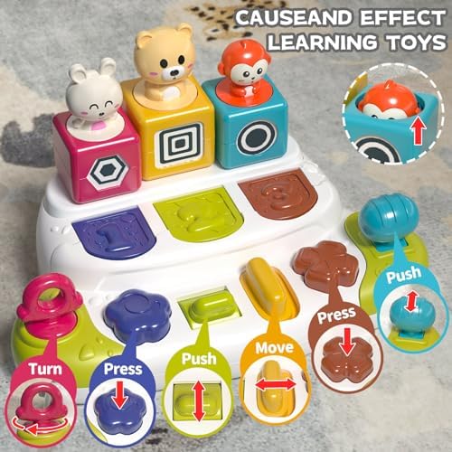 Baby Pop Up Animal Toys, Montessori Cause & Effect Toy for Toddlers - Image 3