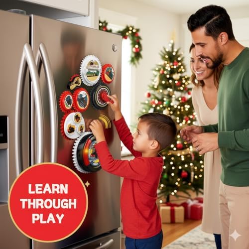 Magnetic Gears Toy Set 8 PCS, Gear Toys for Toddlers 1-3 with Music & Light, Educational STEM Learning Fun Fridge Magnets for Kids, Toddler Electric Spinner Toys Gift for Boys Girls - Image 3