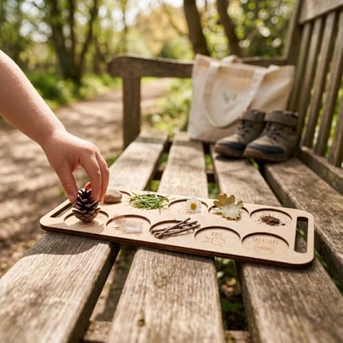 Karlak Wooden Outdoor Exploration Board Fun Educational Toy for Camping Hiking 26x11cm Plywood Nature Scavenger Game - Image 5