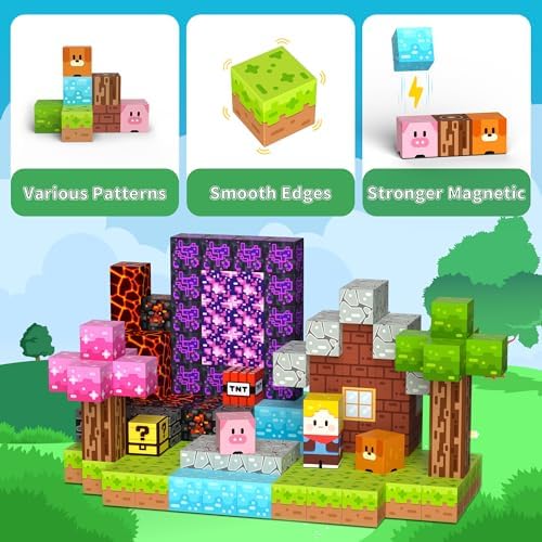 200PCS Magnetic Blocks Magnet Building Cubes Birthday Gifts for Kids - Image 5