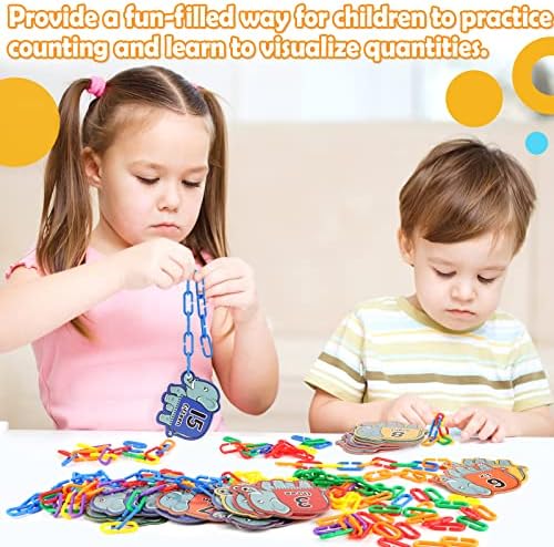 Aizweb 240pcs C-Clips Hooks Plastic Chain Links - Counting & Linking Activity Kit, Sensory Toys for Toddlers, Develops Kid's Fine Motor and Color Recognition & Sorting Skills,Educational Learning Toys - Image 3