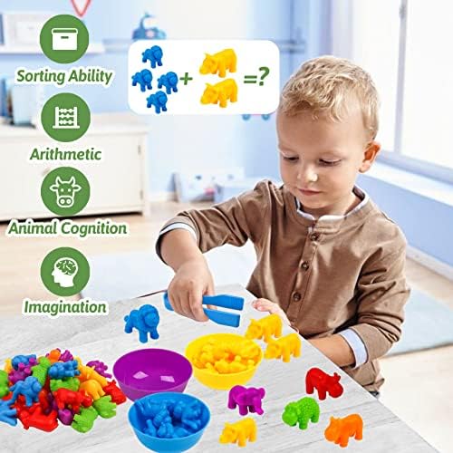 Counting Animals Toy Matching Games with Sorting Bowls Sorting Toys for Toddlers Preschool Learning Activities for Math Color Sensory Montessori Fine Motor Skills Toys for 3 4 5 Years Old Boys Girls - Image 5