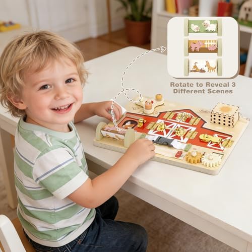 Joyreal Wooden Montessori Busy Board with Music Box for Toddlers - Image 4