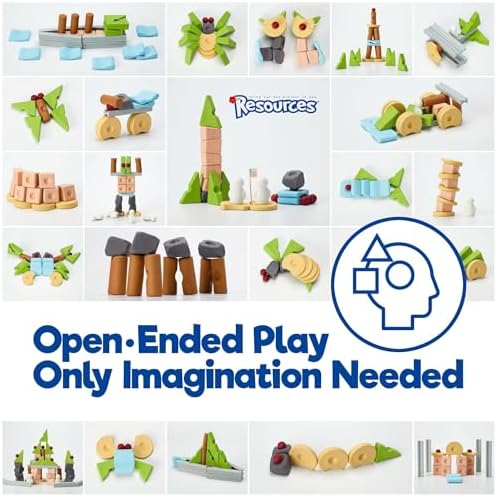 Taksa Toys Nature-Inspired Unique Reggio Emilia Learning Toys, Preschool Resources for Fine Motor Skills, Educational Building Blocks for Kids, Montessori Toys for 4 5 6 7+ Ages, Expert Pack 144 Pcs - Image 4