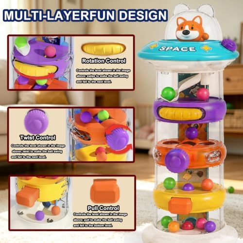 6-in-1 Montessori Educational Learning Ball Drop Toy,Cause and Effect Toys - Image 3