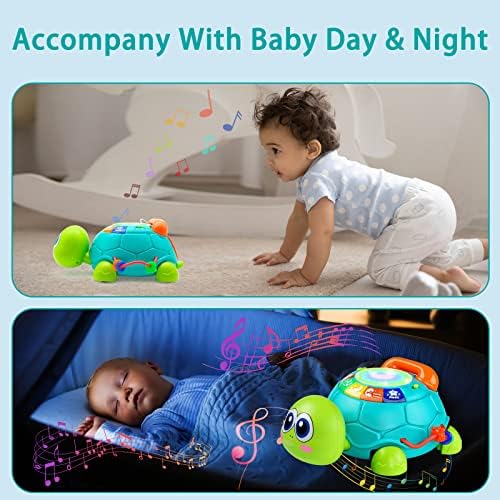 Ussybaby Baby Crawling Toys 6 to 12 Months, Infant Turtle Musical Toys with Phone Hand Drum，Baby 7 8 9 10 11 Months 1-2 Year Old Boy Girl Gift Green - Image 5