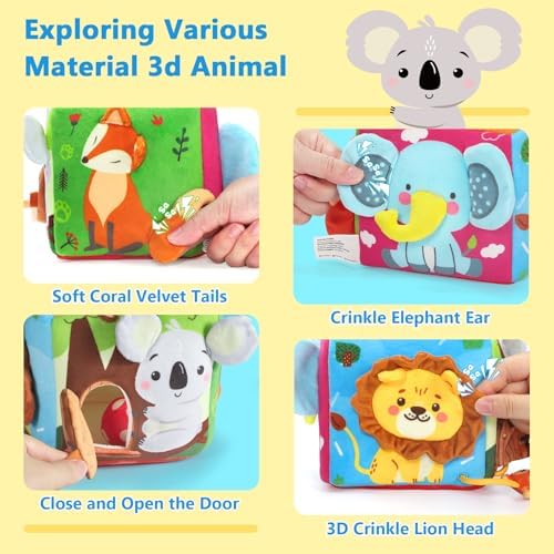 URMYWO Baby Tissue Box Toy, Montessori Sensory Toys 6-12 Months with Crinkle Paper & Scarves, Fine Motor Skills, Valentine's Day Easter Basket Stuffers, Gifts for Infants 6 9 12 18 Months Old - Image 6