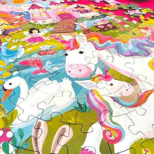 boppi Round 150 Piece Jigsaw for Kids Aged 5-8 | Educational Unicorn Puzzle with Magical Creatures & Fantasy Scenes | Eco-Friendly Recycled Cardboard - Image 4