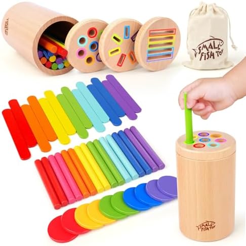 Wooden Montessori Baby Toddler Toys 3in 1 Learning Fine Motor Preschool Toy by SMALLFISH