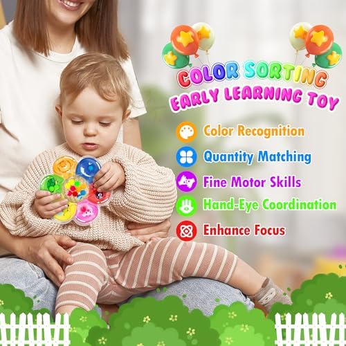 MORECOLL Color Sorting Sensory Toys for Toddlers & Kids, Preschool Fine Motor Skills for Autism, Fidget Color Matching Travel Toys, Calm Down Toy, Birthday Gifts for Boys & Girls - Image 3