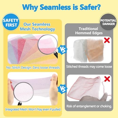 URMYWO Baby Tissue Box Toy, Montessori Sensory Toys 6-12 Months with Crinkle Paper & Scarves, Fine Motor Skills, Valentine's Day Easter Basket Stuffers, Gifts for Infants 6 9 12 18 Months Old - Image 4