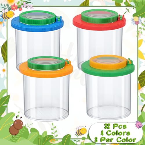 Coopay 32 Pieces Magnifying Insect Box - Bug Viewer, Critter Insect Cage, Container, Bug Catcher Cage, Jar Collecting Kit for Children, Kids Science Nature Exploration Tools - Image 4