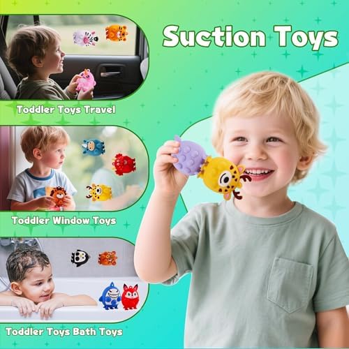 12PCS Animal Suction Popper Fidget Toys, Travel Toys for Airplane Car Activities, Silicone Sensory Toys, Birthday Party Favors for Kids, Pinata Stuffers for Kids, Preschool Classroom Prizes - Image 4