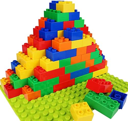 Large Building Blocks for Toddlers Kids Age 2-5, 100 PCS Set with Baseplate by Aotipol